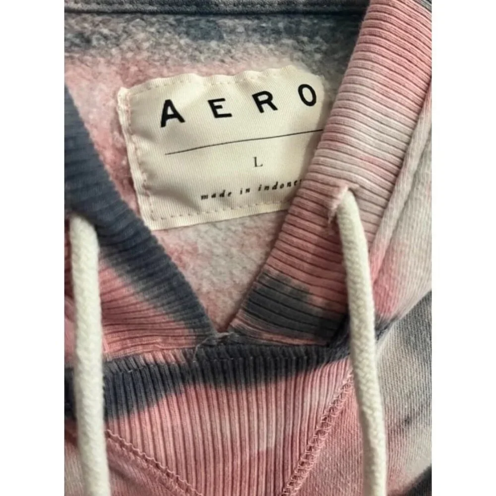 AEROPOSTALE Tie-Dye Cropped Pull Over Hoodie Size L - Picture 2 of 3